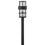 Saturn 120V Outdoor Post / Pier Mount with Clear Glass - Satin Black / Clear Seedy