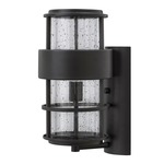 Saturn 120V Outdoor Wall Sconce w/ Clear Glass - Satin Black / Clear Seedy