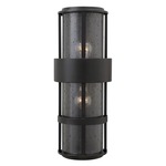 Saturn 120V Outdoor Pocket Wall Sconce w/ Clear Glass - Satin Black / Clear Seedy