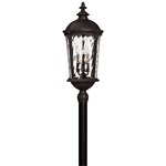 Windsor 120V Outdoor Pier / Post Mount - Black / Clear Water Glass