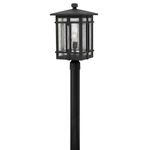 Tucker 120V Outdoor Pier / Post Mount - Museum Black / Clear Seedy