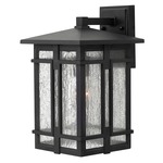 Tucker Outdoor Wall Light - Museum Black / Clear Seedy