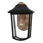 Burton Outdoor Wall Light - Black / Clear Beveled