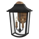 Burton Outdoor Wall Light - Black / Clear Beveled