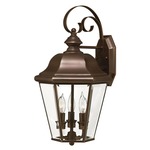 Clifton Park 3 Light Outdoor Wall Light - Copper Bronze / Clear Beveled