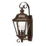 Clifton Park 3 Light Outdoor Wall Light - Copper Bronze / Clear Beveled