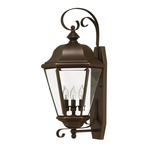 Clifton Park 3 Light Outdoor Wall Light - Copper Bronze / Clear Beveled