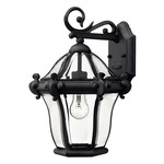 San Clemente Outdoor Wall Light - Museum Black / Clear Beveled