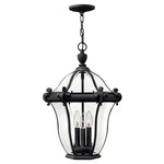 San Clemente Outdoor Pendant - Museum Black / Clear Beveled