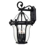 San Clemente Outdoor Wall Light - Museum Black / Clear Beveled