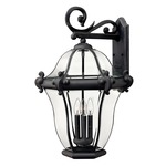 San Clemente Outdoor Wall Light - Museum Black / Clear Beveled