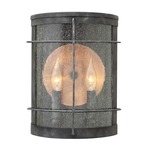 Newport Outdoor Wall Light - Aged Zinc / Clear Seedy