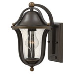 Bolla Curved Arm Outdoor Wall Light - Olde Bronze / Clear Seedy