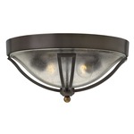 Bolla Outdoor Ceiling Light Fixture - Olde Bronze / Clear Seedy
