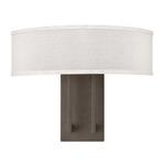 Hampton Wide Wall Light - Buckeye Bronze / Off White Linen