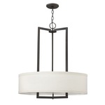 Hampton Chandelier - Buckeye Bronze / Off White Linen