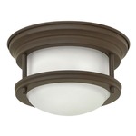 Hadley Tall LED Ceiling Light Fixture - Oil Rubbed Bronze / Etched Opal