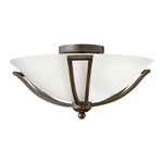 Bolla Small Semi Flush Mount - Olde Bronze / Etched Opal