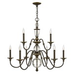 Eleanor Chandelier - Light Oiled Bronze