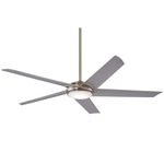 Raptor Ceiling Fan with Light - Brushed Nickel / Silver