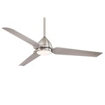 Java Indoor / Outdoor Ceiling Fan with Light - Brushed Nickel / Silver