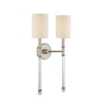 Fremont Wall Light - Satin Nickel / White