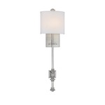 Devon Wall Sconce - Satin Nickel / White