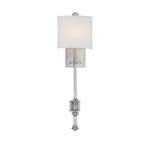 Devon Wall Light - Satin Nickel / White