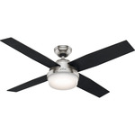 Dempsey Ceiling Fan with Light - Brushed Nickel / Bk Oak / Chocolate Oak Grain