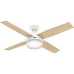 Dempsey Ceiling Fan with Light - Fresh White / Fresh White / Blonde Oak