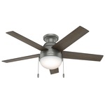 Modern Ceiling Fan with Light - Matte Silver / White