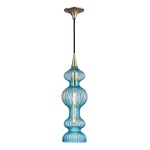 Pomfret Pendant - Aged Brass / Blue