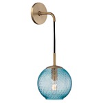 Rousseau Wall Sconce - Aged Brass / Blue