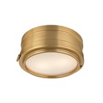 Rye Wall/Ceiling Light - Aged Brass / White