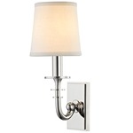 Carroll Wall Sconce - Polished Nickel / Off White