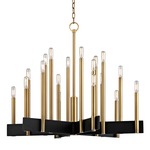 Abrams Chandelier - Aged Brass / Black