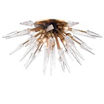 Sparta Flush Ceiling Light Fixture - Aged Brass / Clear Bubble