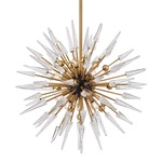 Sparta Chandelier - Aged Brass / Clear