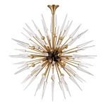 Sparta Chandelier - Aged Brass / Clear Bubble