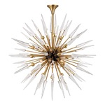 Sparta Chandelier - Aged Brass / Clear