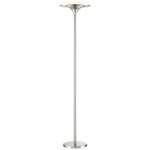 U.H.O Torchiere - Brushed Nickel / White