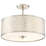 Dots Semi Flush Ceiling Light - Brushed Nickel / White