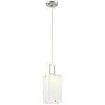 Button Mini Pendant - Discontinued Model - Brushed Nickel / Etched White