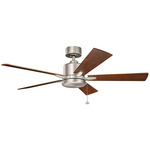 Lucian II Ceiling Fan - Brushed Nickel / Silver / Walnut