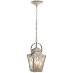 Hayman Bay Lantern Pendant - Distressed Antique White / Clear Seeded