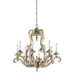 Hayman Bay Wood Frame Chandelier - Distressed Antique White