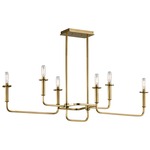 Alden Linear Chandelier - Natural Brass