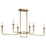 Alden Linear Chandelier - Natural Brass