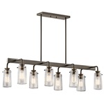 Braelyn Linear 8 Light Chandelier - Olde Bronze / Clear Seeded