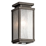 Manningham 1 Light Outdoor Wall Light - Olde Bronze / Clear Seeded